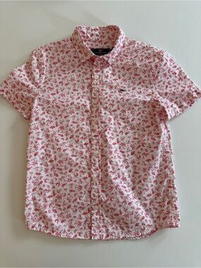 Vineyard Vines Short-Sleeve Palm Print Youth Button-Down Shirt